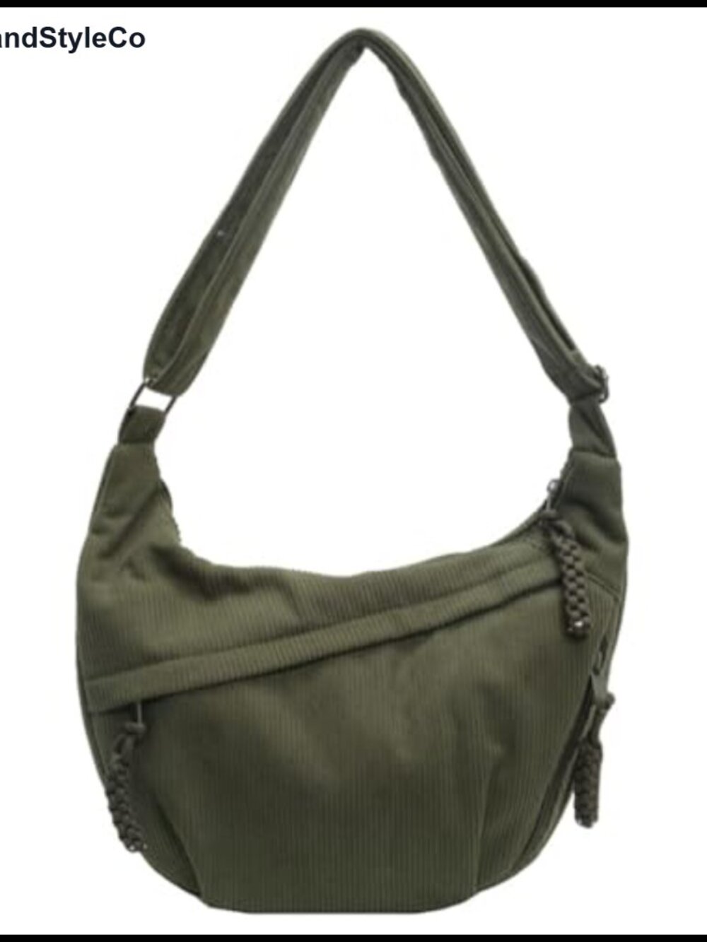 Corduroy Hobo Bag Crescent Shoulder Bag Retro Nylon Canvas Crossbody Purse